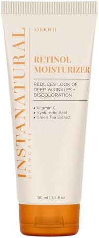 InstaNatural Retinol Moisturizer Nighttime Face Moisturizing Cream, Brightens and Reduces Signs of Aging, Wrinkles, Lines and Discoloration, with Vitamin C and Hyaluronic Acid, 3.4 Fl Oz