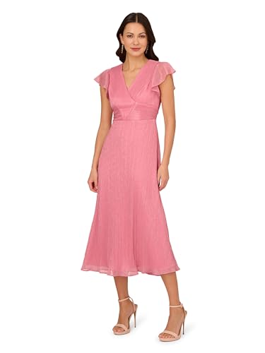 Image of Adrianna Papell Women's Crinkle Mesh Midi Dress