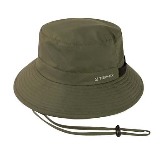 Image of Mens Wide Brim Golf Bucket Cooling Sun Hat L XL Extra Large Size UV Protection Boonie Sunhat Summer Hiking Outdoor Fishing SPF50 Army Green