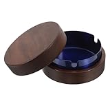 SKISUNO Aschenbecher Rund Wiederverwendbar Zigaretten Aschebehälter Großer Innenraum für...