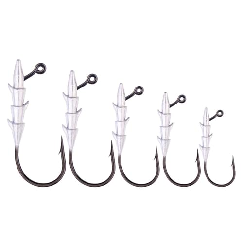 Vzuiwkfmr 20-Piece Anti-Snag Strolling Crank Hooks High Carbon Steel Jig Head Hooks Barbed Design Soft Bait Specialized Fishing Tackle Accessories 0.06oz - 0.25oz (0.16oz/4.5g 20pcs)