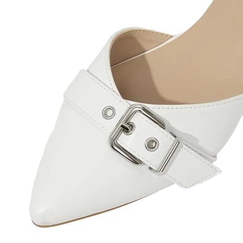 FOWT Women Pointed Toe Buckle Decor Pumps Lace up Strappy Flats Fashion Cool Dressy Daily Outfit Shoes Size 4-16 US2