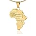 Fusamk Hip Hop Alloy Africa Map Tag Pendant Letter Necklace with Chain,22inches