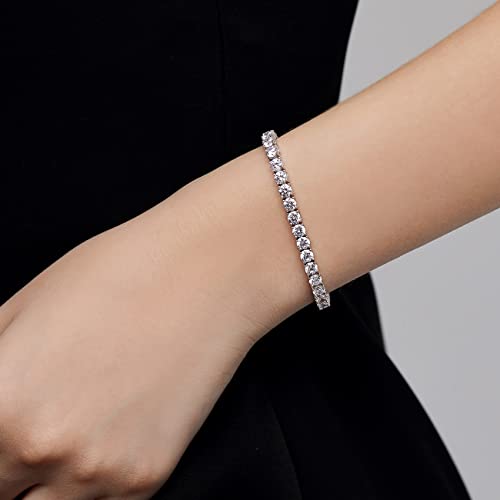 Zowbinbin Tennis Bracelet Women Bracelet Tennis Bracelet 6.0Inch Silver Tennis Bracelet For Women Platinum Plated Sterling Silver Cubic Zirconia Tennis Bracelet,Classic Cz Tennis Bracelet For Men 3Mm #TOP7