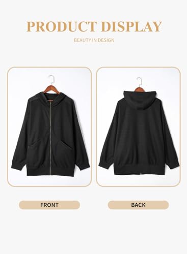 Eytino Womens Plus Size Long Sleeve Zip Up Oversized Casual Hoodies Sweatshirt Jackets with Pockets(1X-5X)4