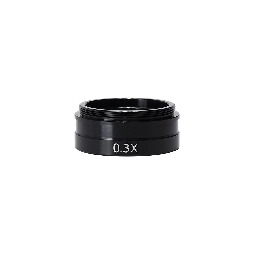 Edede 0.3X Microscope Lens, 2.0X/0.5X / Auxiliary Objective Glass Lens Applicable To 10A 180X 300X Lens Industry Video Microscope Camera(0.3X)