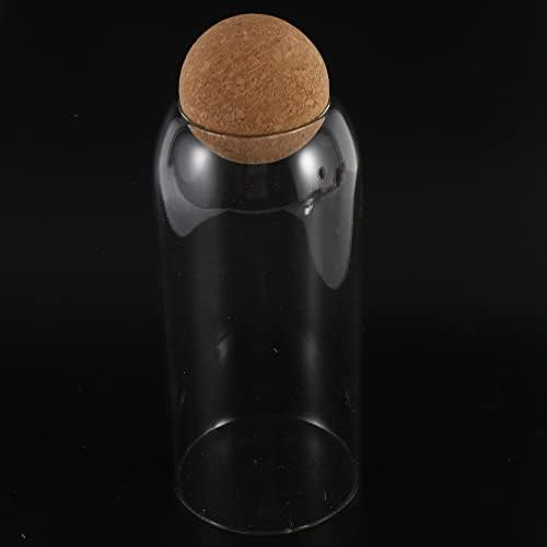 Tbkoly 3Pcs Glass Jars with Airtight Seal Cork Lid Clear Cookie Jars Jars Food Canister for Tea Coffee