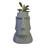 Moai Easter Island Head 3D Printed Statue Planter - Grey Tiki Island Plant Pot