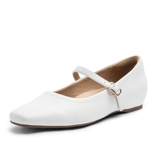 Image of Cusolemore Mary Jane Flat Shoes with Arch Support and Hidden Wedge Heel, Women Ballet Flats, Mary Jane Flats, Comfortable Dress Shoes