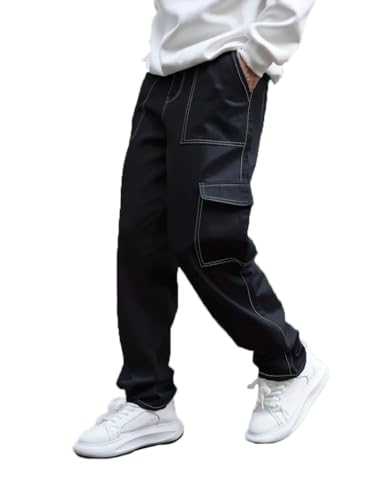 Image of dockstreet Men Thread Contrast Stitching Cargo Jeansin Three Fabrics (1. Recycled Polyester, 2. 240 GSM Stretchable Blended Fabric, 280 GSM High End Blended Stretchable Fabric) See Bullet Points
