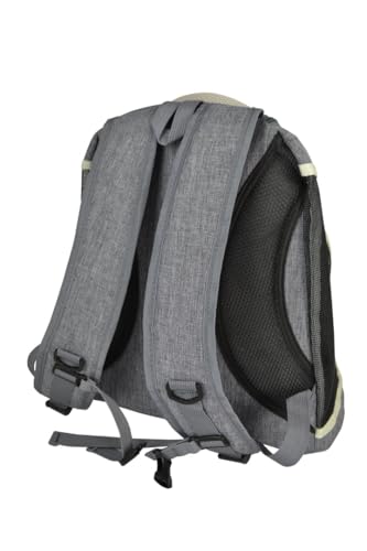 Soft Dog Carrier with Mesh Windows and Padded Backpack Straps Small Dog or Animal in Grey
