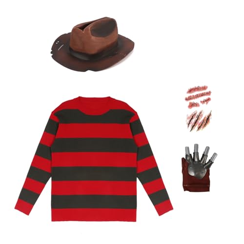 Disfraz infantil Halloween suéter rayas verde y rojo