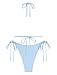 ZAFUL Textured Halter Bikini for Women 2 Piece Triangle Bikini Sets Sexy High Cut Bathing Suit Side Tie Swimsuits Blue Stripe S