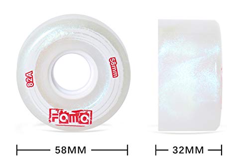 Fomoteam Roller Skate Wheels Outdoor Or Indoor 58Mm*32Mm 82A (Set Of 8) (Sparkling Pink) #TOP4