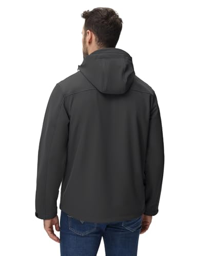 Rdruko Men's Winter Jackets Fleece Lined Hooded Water Resistant Insulated Windbreaker Softshell Jacket for Outdoor Hiking2