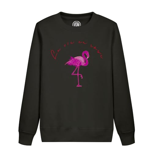 Sweatshirt enfant flamant rose pour voir la vie en rose rouge