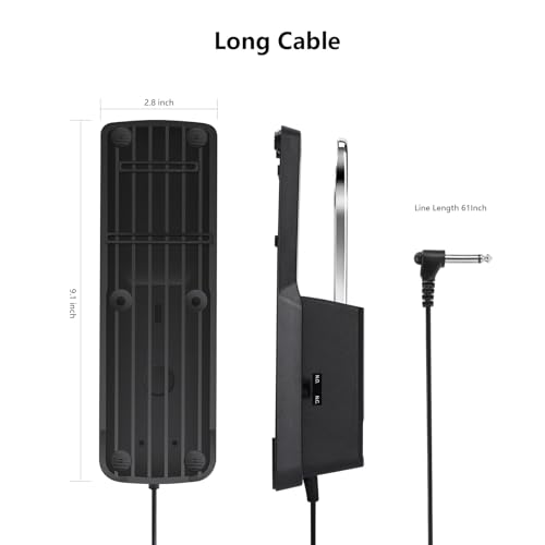 Sustain Pedal,Piano Pedal for Keyboard Universal,Premium Sustain Pedals for Keyboards with Polarity Switch for MIDI Keyboards,Digital Pianos,Yamaha,Casio and More,1/4'' Input Plug by RNSXYAT