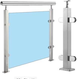 Stainless Steel Glass Railing Post System - Deck Rail Columns with Tempe...