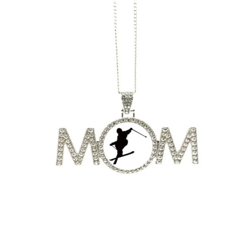 Collier de ski noir motif planche : bijou pendentif taille M