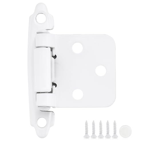 20 Pack 10 Pair White Cabinet Hinges - 1/2 inch