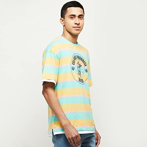 Image of Max Men Striped Ultra Slim Fit Crew Neck T-Shirt
