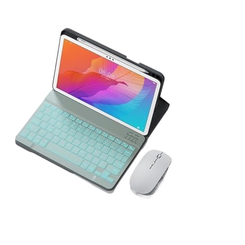 Funda para iPad Air de 10.9 pulgadas con teclado retroiluminado blanco y ratón