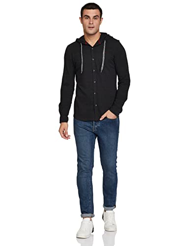 Image of HammerSmith Men's 100% Cotton Long Sleeve Hooded Collar Casual Shirt