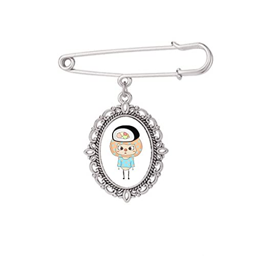 Broche Sushi Riz Moutarde UU : Clip Anti-Glisse pour Châle et Chemise M