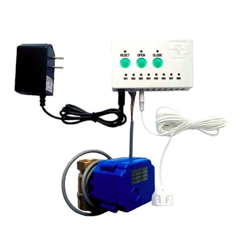 Vanne à boisseau sphérique électrique avec capteur de détection fuite d'eau, sécurité anti-débordement, alarme automatique, vannes motorisées(1/2",EU,With 6 Sensor)