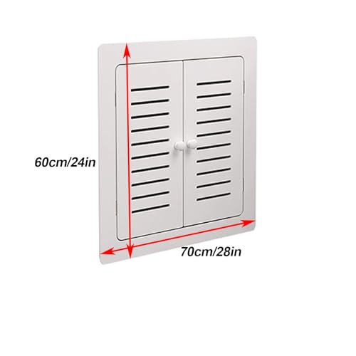 Cache-radiateur mural en tôle 70x60 cm avec grille creuse et 2 portes - 2