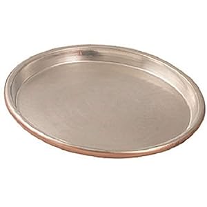 94080-34 Round Baking Tray in Tin Plated Copper, 3 cm Edge, 34 cm Diameter