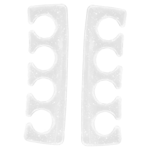WOFASHPURET 2Pcs Toe Separators for Women Soft and Comfortable Nail Art Toe Dividers Pedicure Tools for Separated Toenails Reusable Half Transparent Design