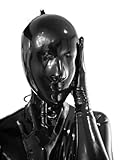 Generisch Latex Einteilig Ganzgesichtsmasken, Cosplay Maske mit Nasenlöchern & Nasenschlauch, Vollverschlossen (L)