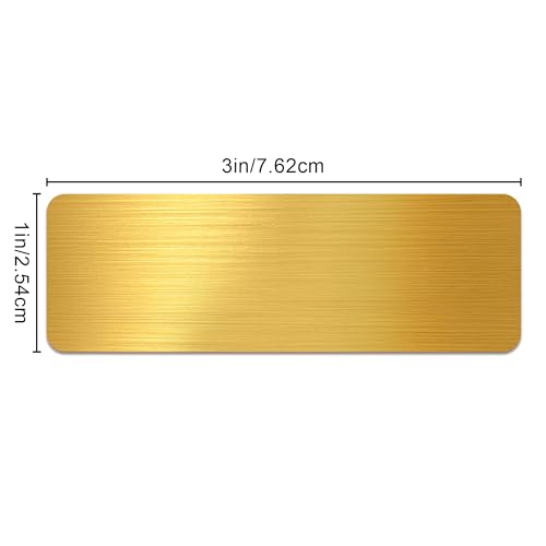 Image of Engraved Name Plates for Urns 1 inch x 3 inch Custom Plaque Trophy Plates Engraved Urn Name Plate Custom Engraved Plate Personalized Engraved Brass Plaque(Round Corner-Gold, 3x1 in)