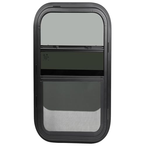 Image of RV Camper Windows,RV Windows for Cargo Trailer Utility Travel Trailer Cargo Van Truck SUV 12 inchW x 24 inchH, Vertical Sliding Replacement Fit 15 /16 inch or 1-3 /8 inch Thick Wall,Allow Error 1 /16 inch,DOT Approved