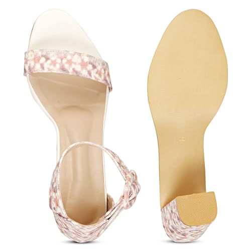 Image of Block Heel For Woman Comfortable Pumps for Office, Party and Formal Occasions Buckled Ankle Strap Heeled Sandals