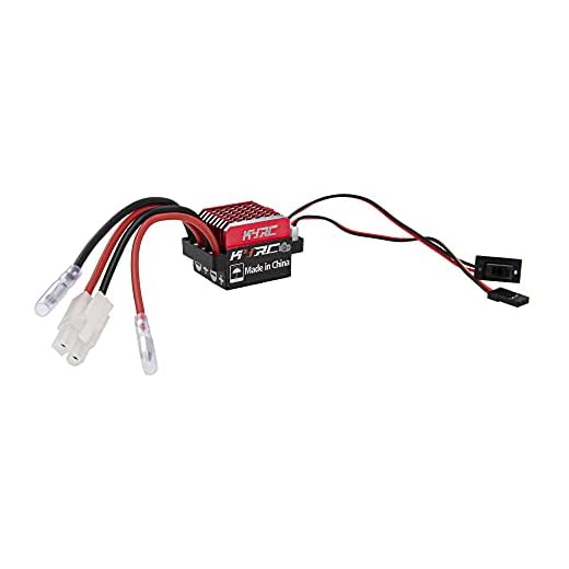 Vgoohobby 60A ESC RC Car Brushed ESC Electric Speed Controller 6V/2A Compatible with Traxxas TRX-4 TRX-6 D90 HSP Tamiya Redcat Axial SCX10 HPI 1/10 RC Truck Car Crawler (Tamiya-Style Plug)