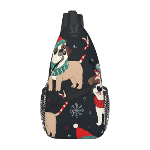Sling bag unisex negro para viaje y senderismo