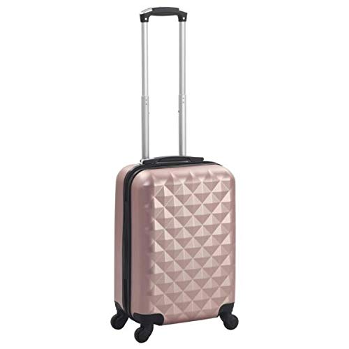vidaXL Valise Rigide Sac à roulettes Cabine Trolley à Main Bagage de Voyage Valise à roulettes Valise de Vacances Valise de Voyage Doré Rose ABS Cover