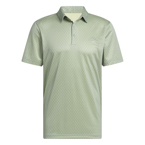 Adidas Herren Mens CORE Allover Print Polo Shirt, Silver Green/Pure Sulfur, L