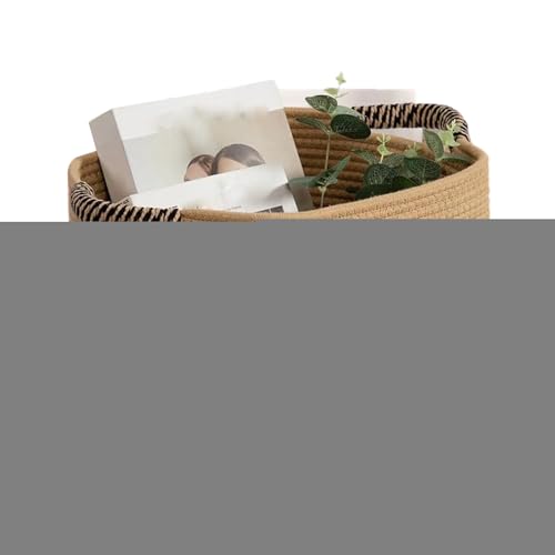 Panier en coton tissé durable de 37 cm, bac de rangement robuste pour couvertures