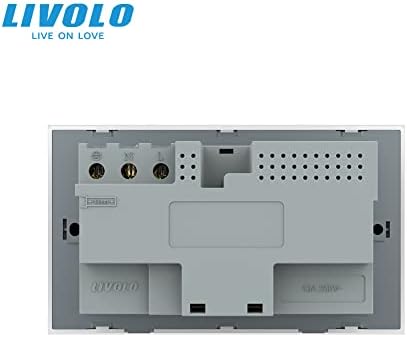 Livolo UK Standard Wall Power Socket Crystal Glass Panel, 13A Wall Outlet, VL-W2C2UK-11