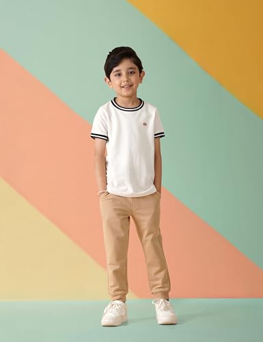 Image of Amazon Brand - Symbol Boys Boys 100% Cotton Solid Print Track Pants (Joggers)
