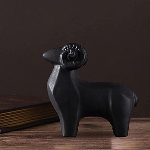 Figura Decorativa de Oveja de Cerámica Negra Tamaño M miniatura 3