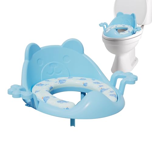 Asiento de inodoro para niños: cojín antideslizante impermeable, superficie con ajuste cómodo, marco de con construcción duradera, estilo de asiento, característica compacta, suministro