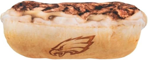 Littlearth Philadelphia Eagles NFL Cheesesteak Hoagie Brinquedo macio para cães com Squeaker