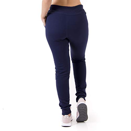 Kit 3 Calças Moletons Feminino Cor:Azul;Tamanho:P;Gênero:Mulher