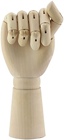 Miniatura 5 de Maniquí de dibujo de artista de madera articulado con dedos flexibles de madera de 10" mano izquierda (10 pulgadas-La mano derecha)