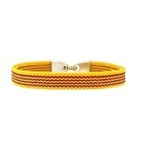 BDM - Pulsera bandera de Cataluña y Aragón, Catalunya de tela para hombre y mujer. - Talla 18 a 20 cm.