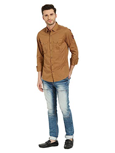 Image of Spykar Men's Solid Slim Fit Shirt